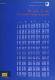 Front cover of Mathematics for the foundation course in science by Roy Knight