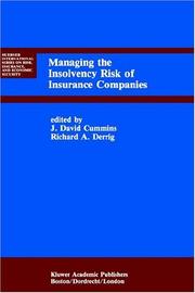 Front cover of Managing the insolvency risk of insurance companies by International Conference on Insurance Solvency (2nd 1988 Brighton, England)