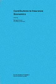 Front cover of Contributions to insurance economics by Georges Dionne