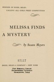 Cover of Melissa finds a mystery by Susan Meyers