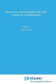 Cover of Financial management of life insurance companies by J. David Cummins