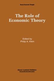 Front cover of The Role of economic theory by Philip A. Klein