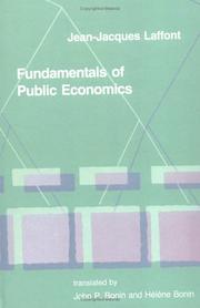 Cover of Fundamentals of public economics by Jean-Jacques Laffont
