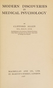 Front cover of Modern discoveries in medical psychology by Clifford Allen