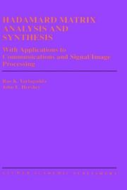 Front cover of Hadamard matrix analysis and synthesis by R. K. Rao Yarlagadda