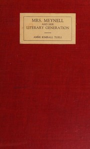 Cover of Mrs. Meynell and her literary generation by Anne Kimball Tuell