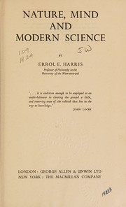 Front cover of Nature, Mind and Modern Science by Errol E. Harris