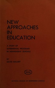 Front cover of New approaches in education by David Mallery