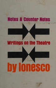 Cover of Notes and counter notes by Eugène Ionesco