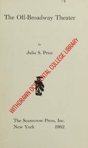 Front cover of The off-Broadway theater by Julia S. Price