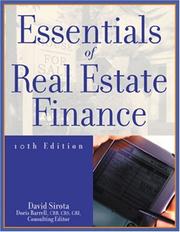 Cover of Essentials of real estate finance by David Sirota