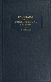 Cover of A panorama of the world's legal systems by John Henry Wigmore
