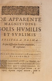 Front cover of Petri Gassendi De apparente magnitvdine solis hvmilis et svblimis epistolae qvatvor by Pierre Gassendi
