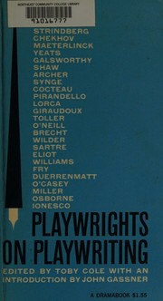 Front cover of Playwrights on playwriting by Toby Cole