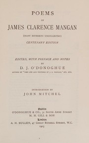 Front cover of Poems of James Clarence Mangan by James Clarence Mangan