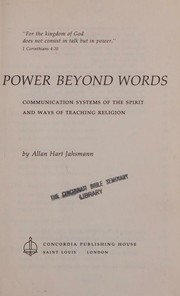 Front cover of Power beyond words by Allan Hart Jahsmann