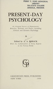 Front cover of Present-day psychology by Abraham Aaron Roback