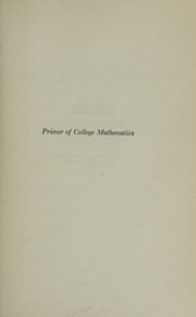 Front cover of Primer of college mathematics by John F. Randolph