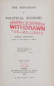 Front cover of Principles of political economy by John Stuart Mill
