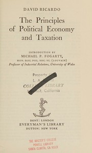 Front cover of Principles of Political Economy and Taxation by David Ricardo