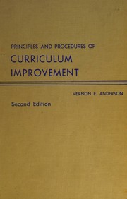 Front cover of Principles and procedures of curriculum improvement by Vernon Ellsworth Anderson