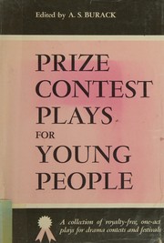 Cover of Prize contest plays for young people by A. S. Burack