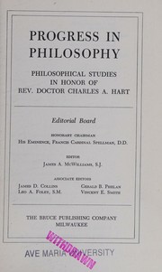Cover of Progress in philosophy by J. A. McWilliams