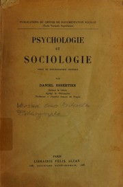 Front cover of Psychologie et sociologie by Daniel Essertier