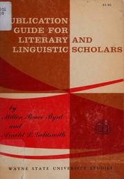 Front cover of Publication guide for literary and linguistic scholars by Milton Bruce Byrd