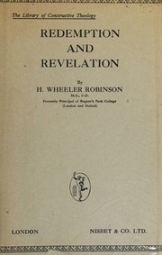 Cover of Redemption and revelation in the actuality of history by H. Wheeler Robinson