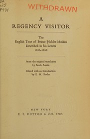 Front cover of A regency visitor by Hermann von Pückler-Muskau