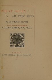 Front cover of Religio medici by Browne, Thomas Sir