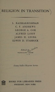 Front cover of Religion in transition by Vergilius Ture Anselm Ferm