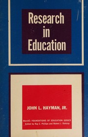 Front cover of Research in education by John L. Hayman