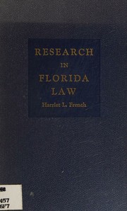 Front cover of Research in Florida law by Harriet L. French