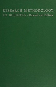 Front cover of Research methodology in business by J. Francis Rummel
