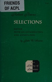 Cover of Robert Burns: selections by Robert Burns