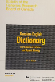 Front cover of Russian-English dictionary for students of fisheries and aquatic biology by William Edwin Ricker