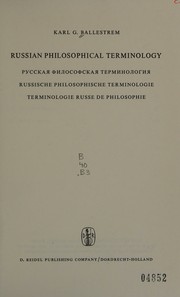 Front cover of Russian philosophical terminology by Carl Graf von Ballestrem