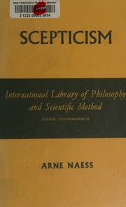 Cover of Scepticism by Arne Næss