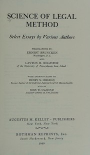 Front cover of Science of legal method by Bruncken, Ernest