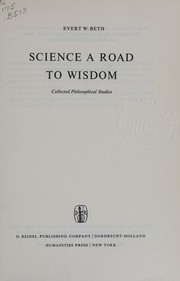 Cover of Science a road to wisdom by Evert Willem Beth