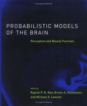 Front cover of Probabilistic Models of the Brain by Rajesh P. N. Rao