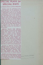 Front cover of Special plays for special days by Mildred Hark