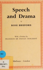 Cover of Speech and drama by Rose Bruford
