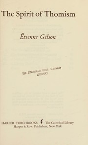 Front cover of The spirit of Thomism by Étienne Gilson