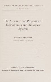 Front cover of The Structure and Properties of Biomolecules and Biological Systems by J. Duchesne