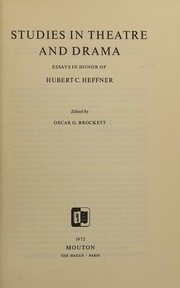 Front cover of Studies in theatre and drama by Hubert C. Heffner