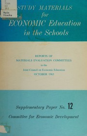 Front cover of Study materials for economic education in the schools by Joint Council on Economic Education. Materials Evaluation Committee.