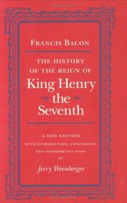 Front cover of Historie of the raigne of King Henry the Seventh by Francis Bacon